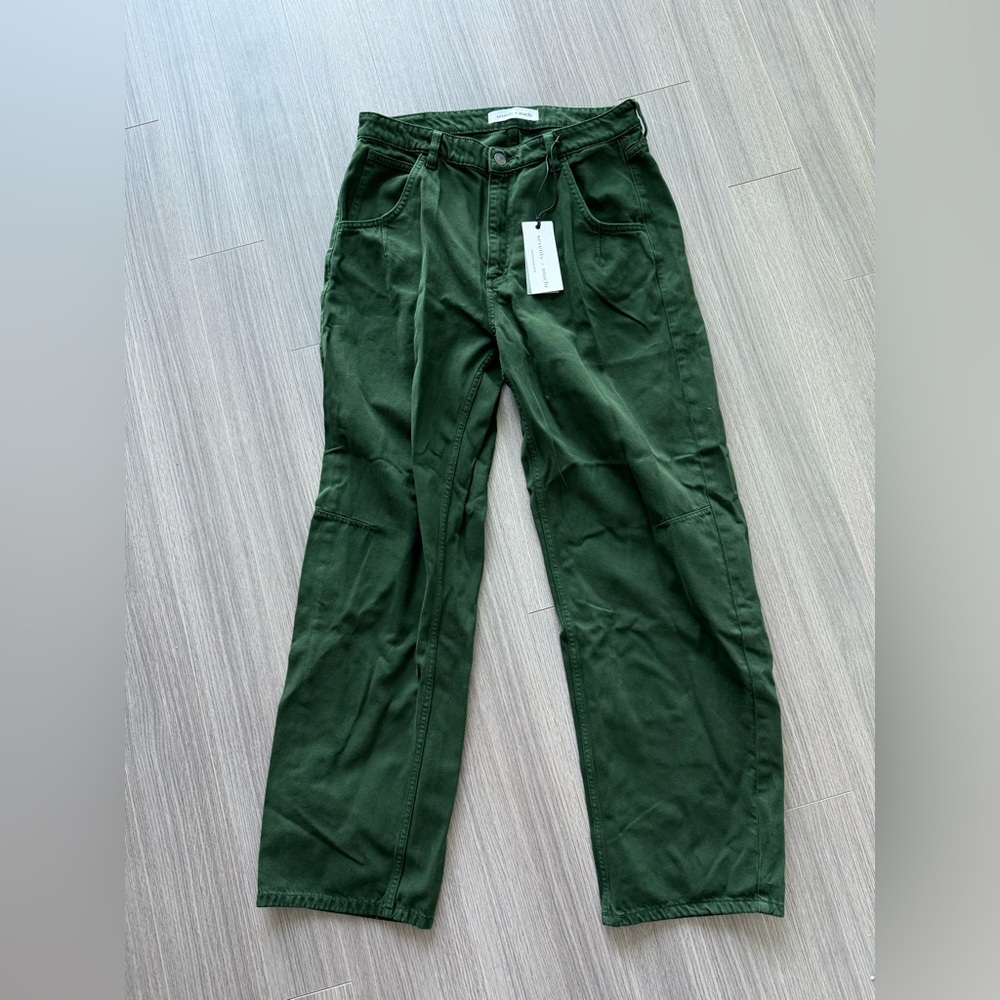 Seventy + Mochi Nina Barrel Leg Jean in Dark Pine - Picture 5 of 5